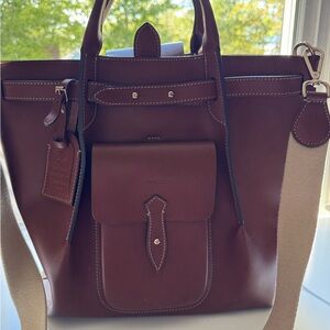 Classic Brown Leather Tote Bag
